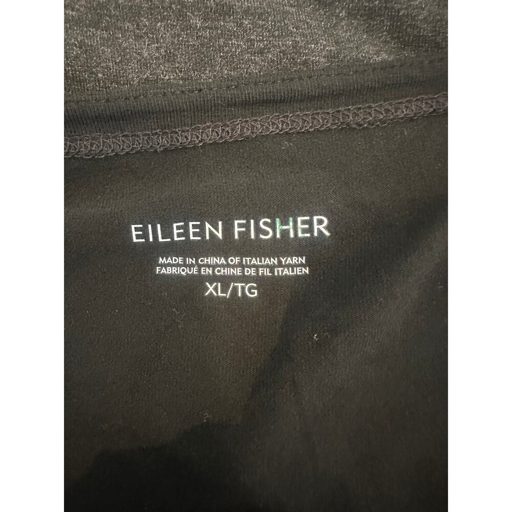 Eileen Fisher Black Charcoal Colorblock Cocoon Jersey Dress Pockets Midi XL - Picture 8 of 11